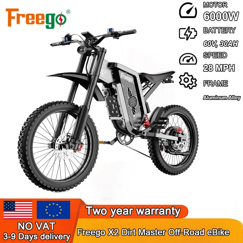 6000W 60V 30AH Full Suspension Shock eBike
