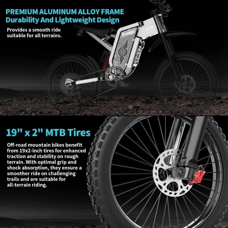 6000W 60V 30AH Full Suspension Shock eBike