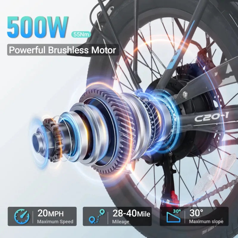 500-Watt Folding Electric Bike